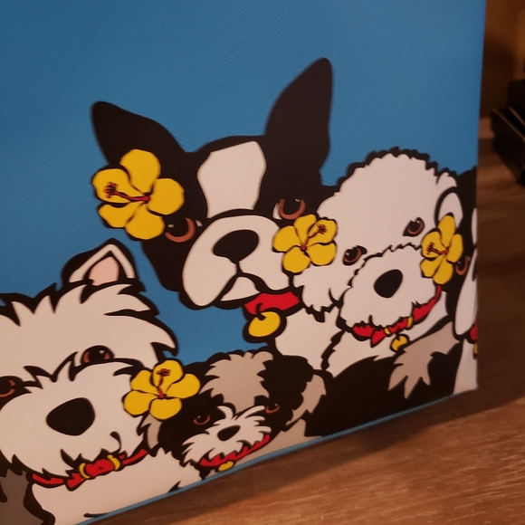 NWT! SET! Marc Tetro Hawaiian Dogs & A Cat - Large Tote & Zip Pouch - Picture 7 of 11